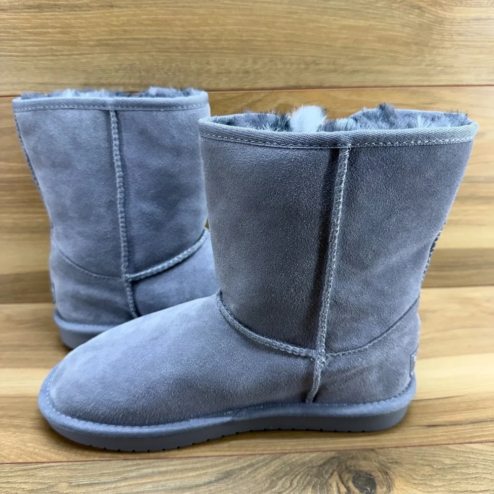 Koolaburra By UGG Victoria Mini Big Girls Youth Size 5 Gray Suede Leopard Lining
